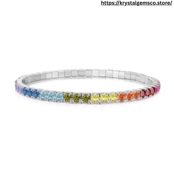 "Chroma Glow" Rainbow Gemstone Stretch Bracelet 🌈