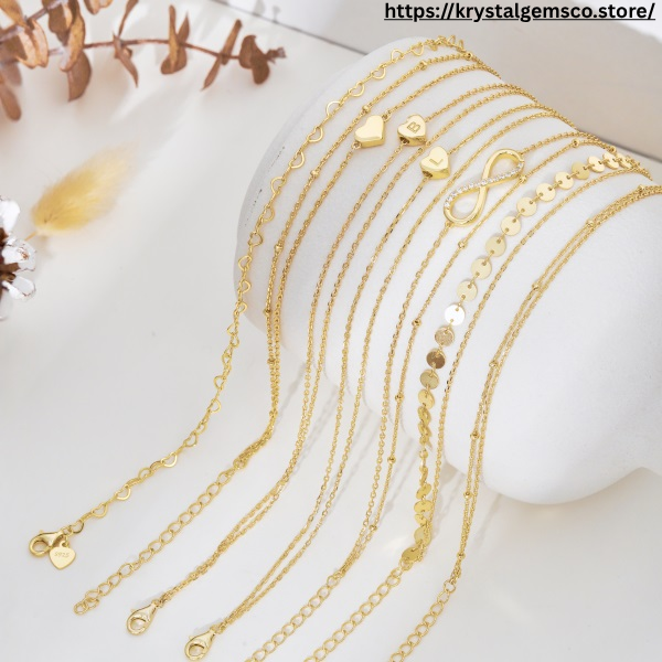 πβ¨ Personalized Gold Heart Initial Anklet β "L" Charm β¨π