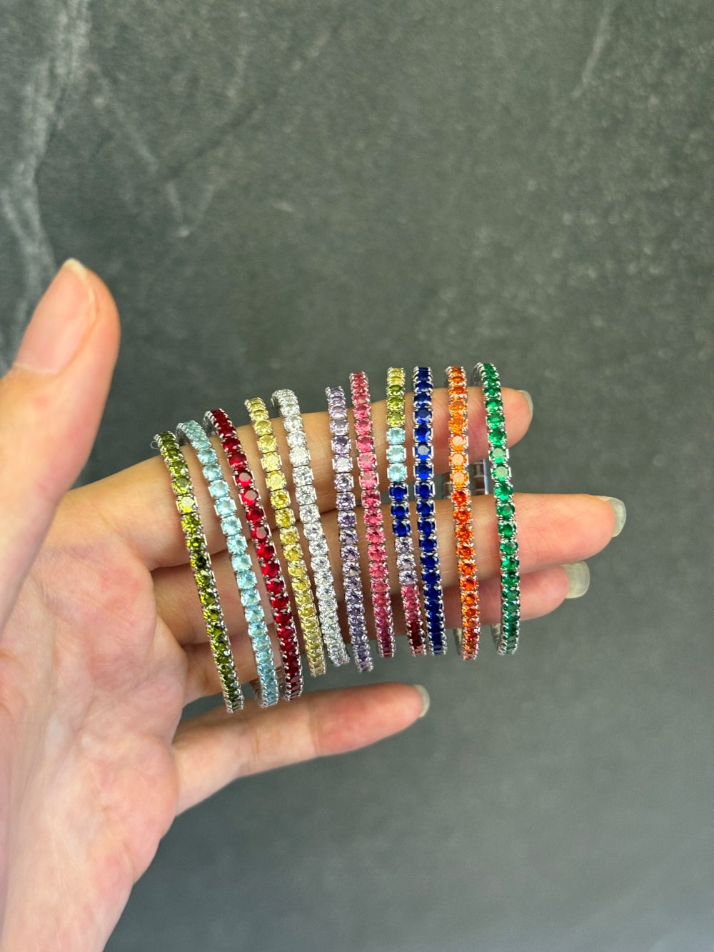 "Chroma Glow" Rainbow Gemstone Stretch Bracelet 🌈