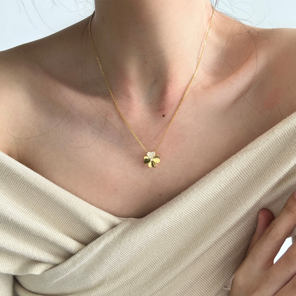 Elegant Silver Clover Pendant Necklace πΈβ¨