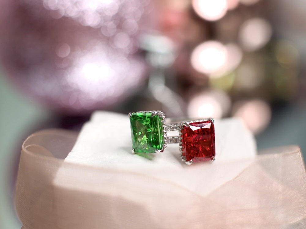 "Scarlet Flame" Radiant-Cut Birthstone Ring 🔥❤️