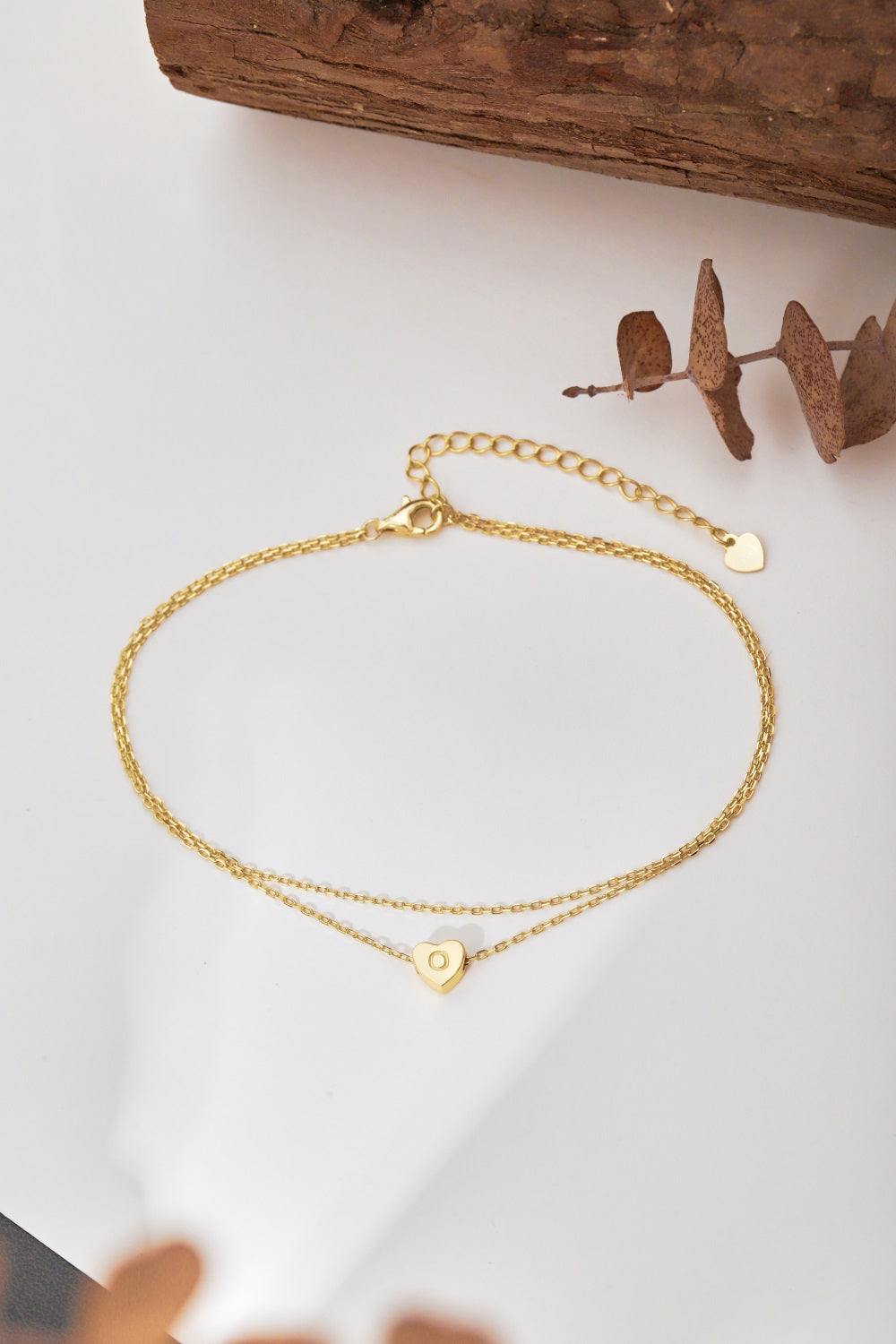 πβ¨ Personalized Gold Heart Initial Anklet β "O" Charm β¨π