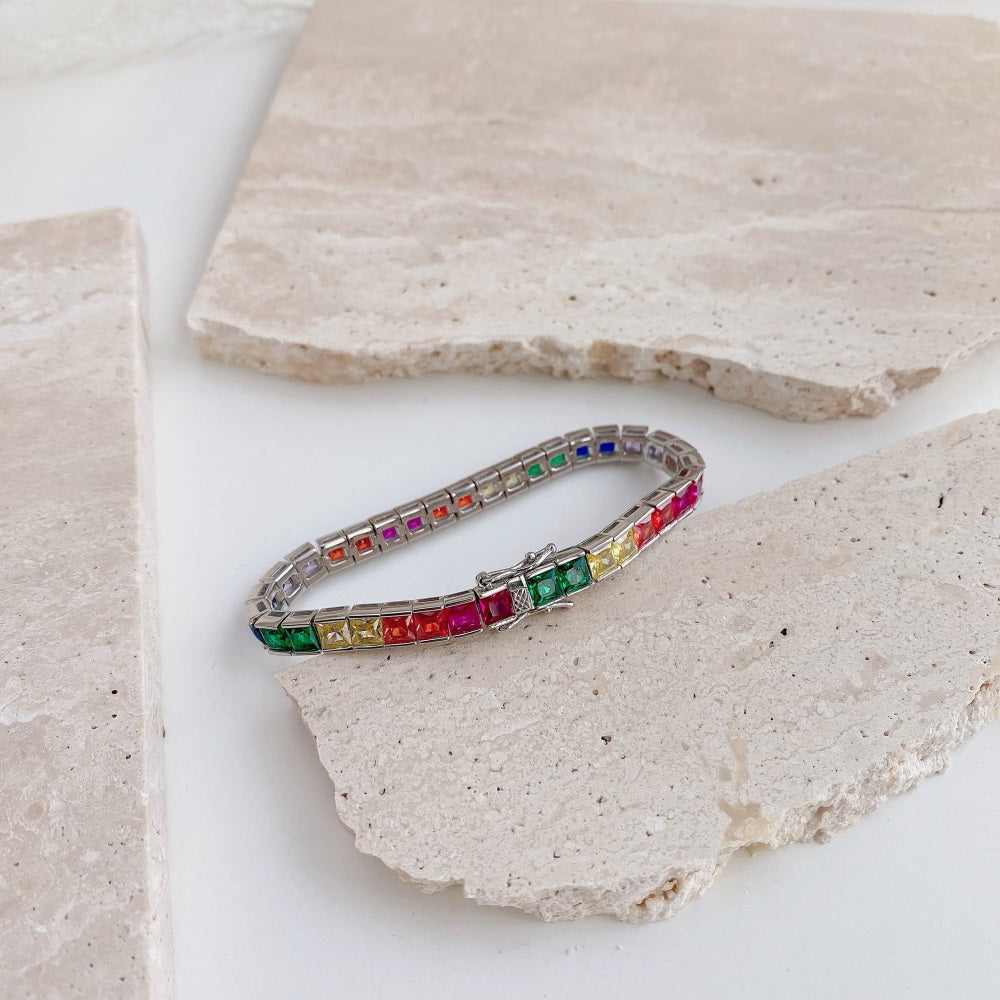 "Chroma Bold" Rainbow Gem Bracelet β¨