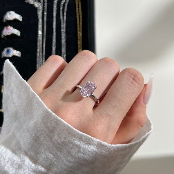 "Blush Whisper" Oval-Cut Pink Stone Ring πΈβ¨