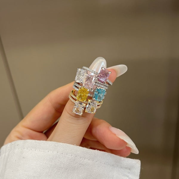 "Golden Glow" Radiant Cut Birthstone Ring ๐โจ