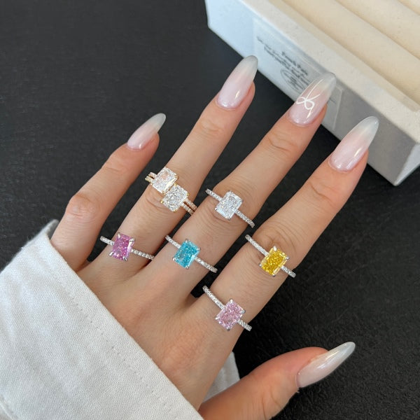 "Golden Glow" Radiant Cut Birthstone Ring ๐โจ