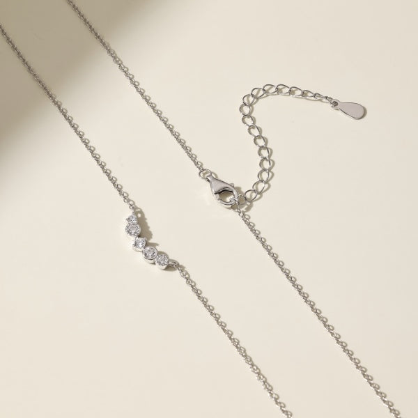 πβ¨ Minimalist Five-Stone Sterling Silver Necklace β¨π