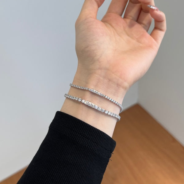 "Duo Brilliance" Diamond Tennis Bracelet Set π«β¨