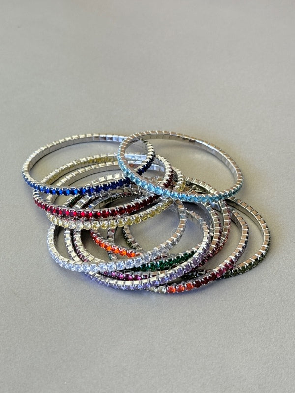 "Chroma Glow" Rainbow Gemstone Stretch Bracelet 🌈