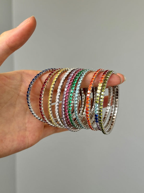 "Chroma Glow" Rainbow Gemstone Stretch Bracelet 🌈