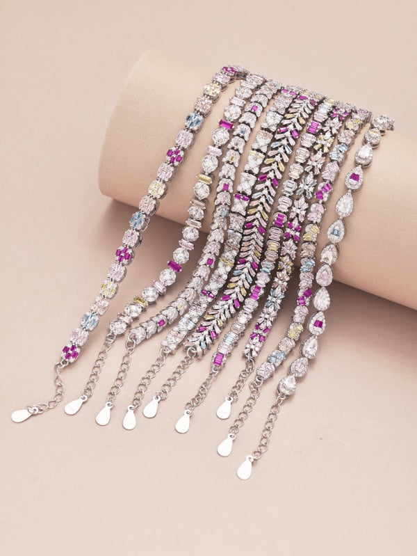 "Crown Me" Princess-Cut Ruby Chevron Bracelet