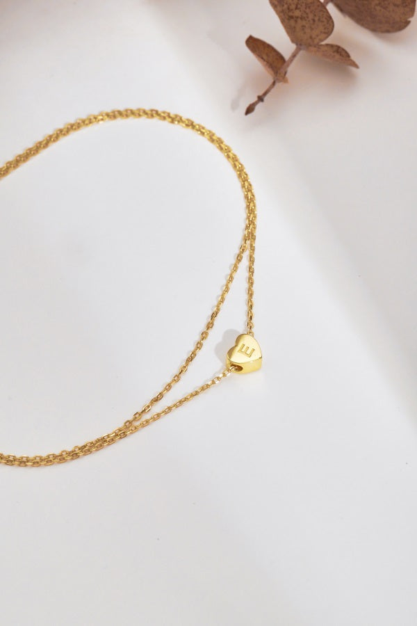 πβ¨ Personalized Gold Heart Initial Anklet β "E" Charm β¨π