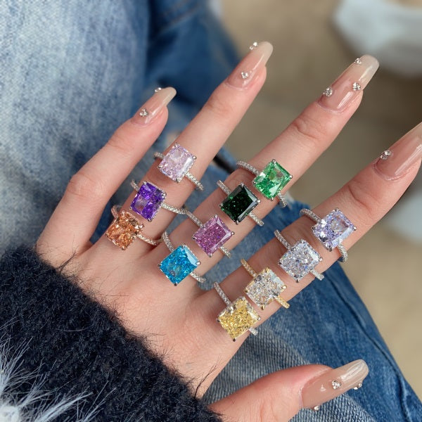 "Royal Radiance" Emerald-Cut Amethyst Birthstone Ring 💜👑