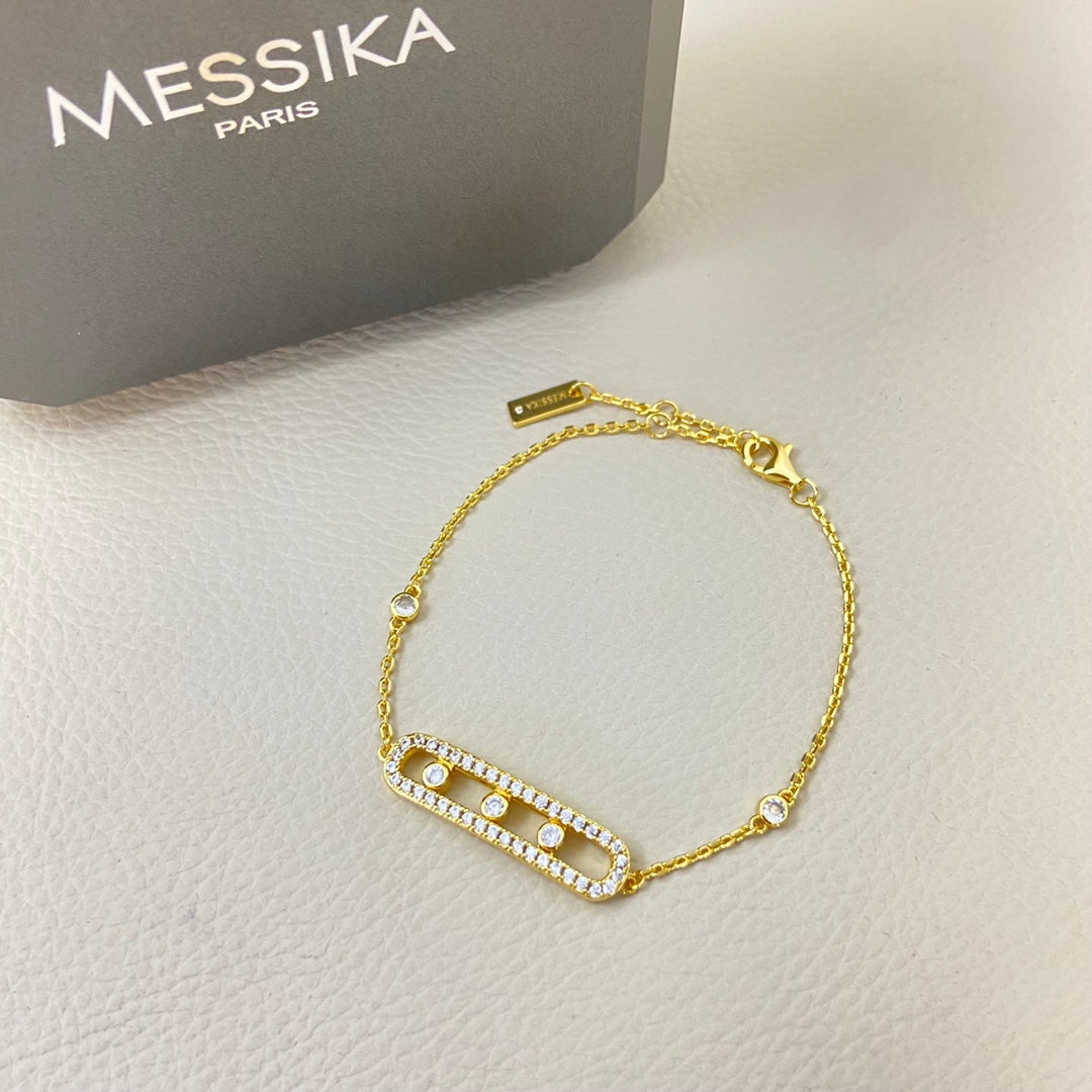 Messika Move Uno Triple Diamond Bracelets – Gold, Silver & Rose Gold Elegance