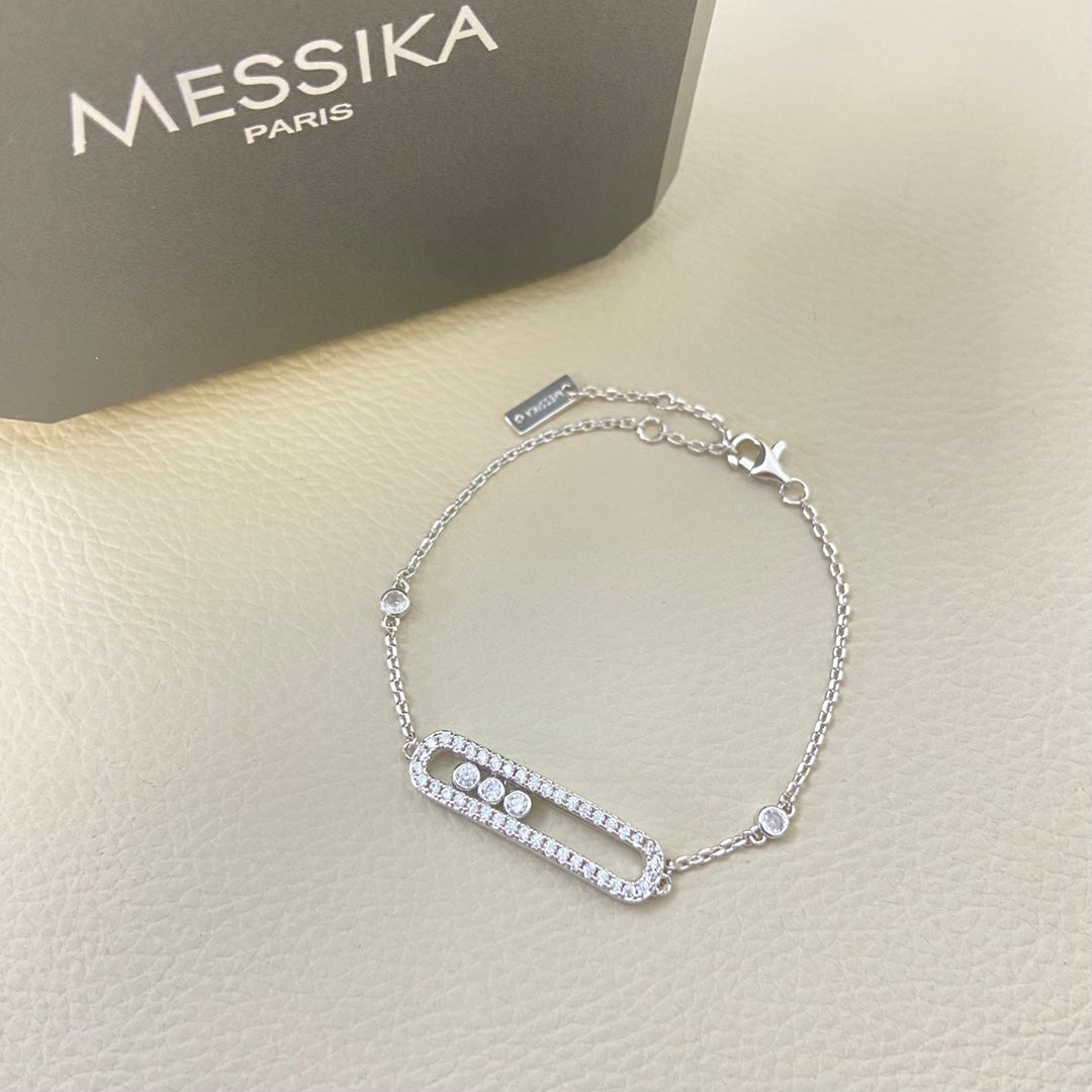 Messika Move Uno Triple Diamond Bracelets – Gold, Silver & Rose Gold Elegance