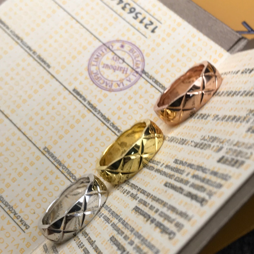 Triple Threat: Quilted Sparkle Rings in Gold, Silver & Rose Gold