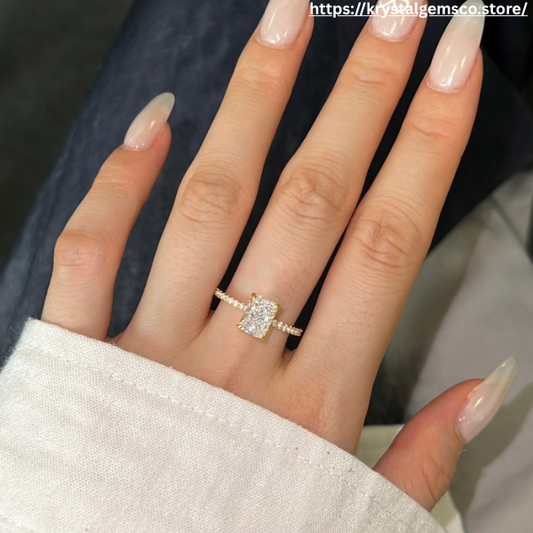 "Golden Radiance" Radiant-Cut Solitaire Ring ✨💫