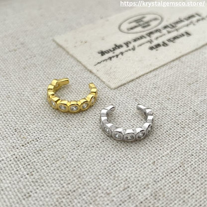 "Luna Bezel" Gold Crystal Ear Cuff ✨