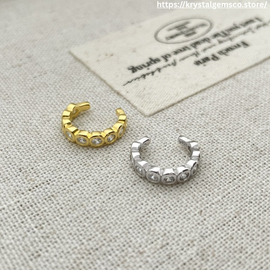 "Luna Bezel" Gold Crystal Ear Cuff ✨
