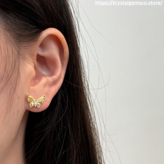 🦋 Golden and Silver Flutter Butterfly Studs