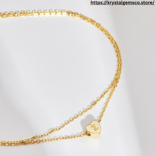🌟✨ Gold Heart Initial Anklet – “Z” Charm ✨🌟
