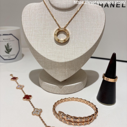 ❤️ Scarlet Sparkle Set – Luxe 4-Piece Rose Gold Jewelry Bundle ❤️ - Elite Edition