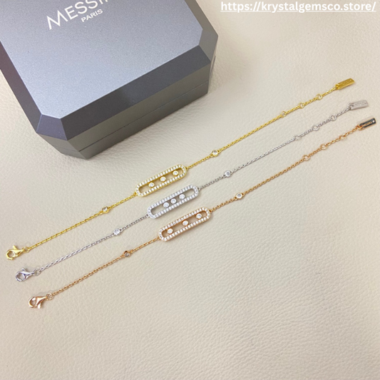 Messika Move Uno Triple Diamond Bracelets – Gold, Silver & Rose Gold Elegance
