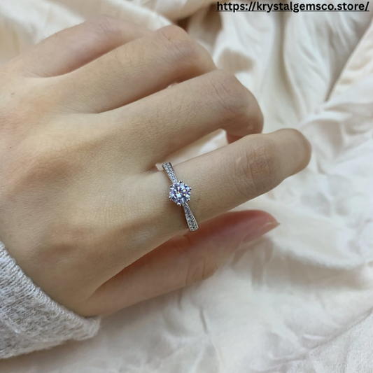 Radiant Elegance" BirthStone Sterling Silver Ring 💍✨