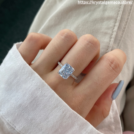 "Crystal Clarity" Radiant-Cut Birthstone Ring 🤍✨