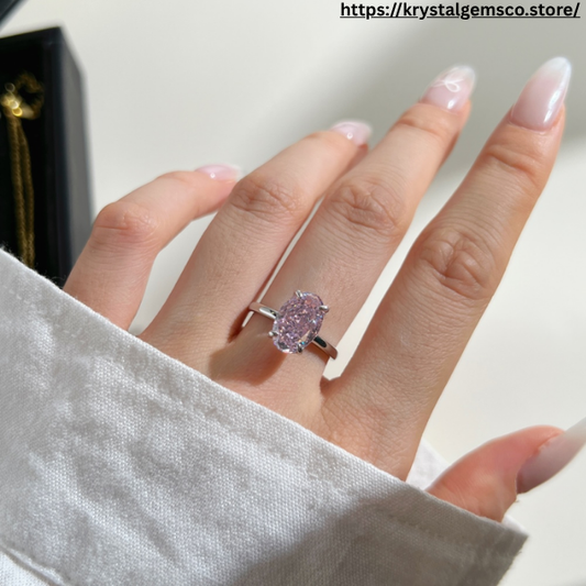 "Blush Whisper" Oval-Cut Pink Stone Ring 🌸✨