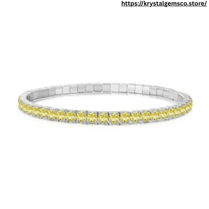 "Lemon Luxe" Yellow Diamond Tennis Bracelet 🍋✨