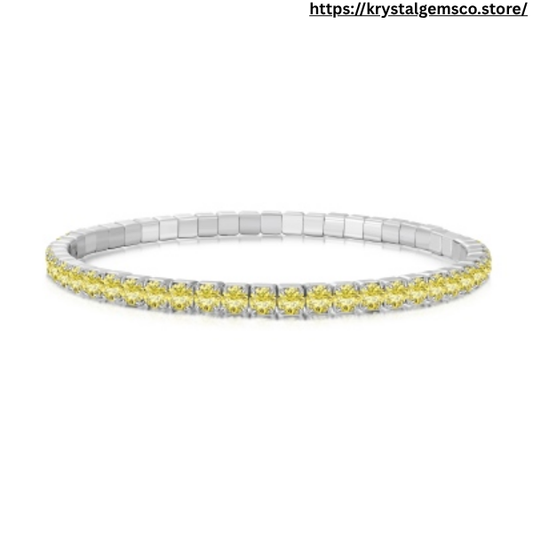 "Lemon Luxe" Yellow Diamond Tennis Bracelet 🍋✨