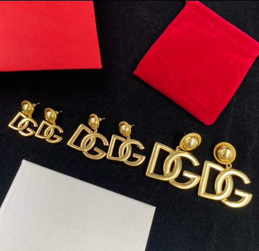 Gold Statement Earrings – Oversized DG Inspired Drop Earrings for Women | Bold Luxury-Inspired Jewelry