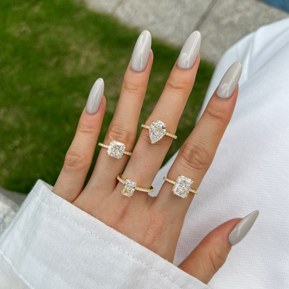 "Golden Radiance" Radiant-Cut Solitaire Ring ✨💫