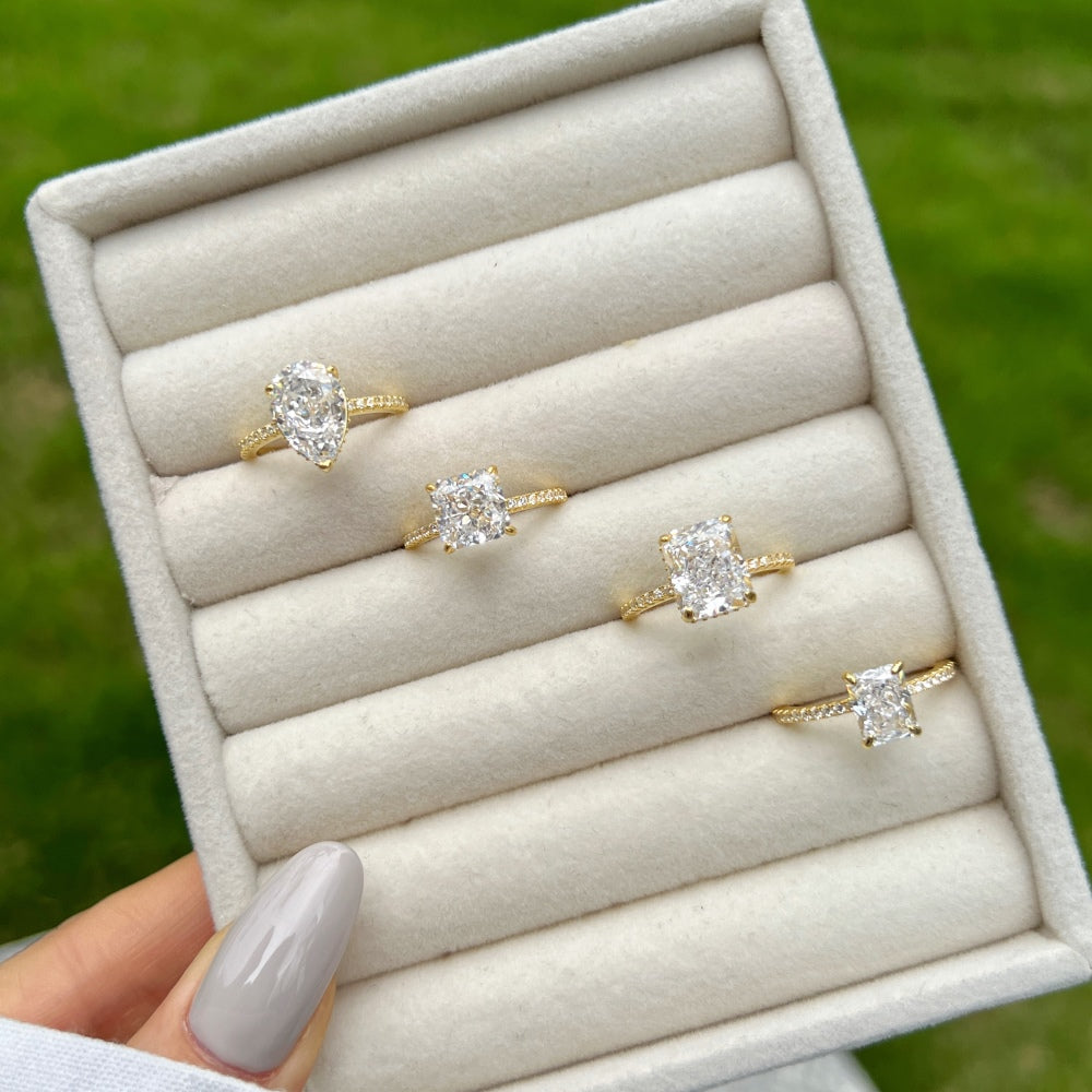 "Golden Radiance" Radiant-Cut Solitaire Ring ✨💫