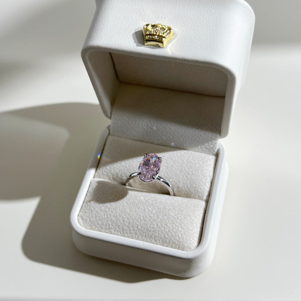 "Blush Whisper" Oval-Cut Pink Stone Ring 🌸✨