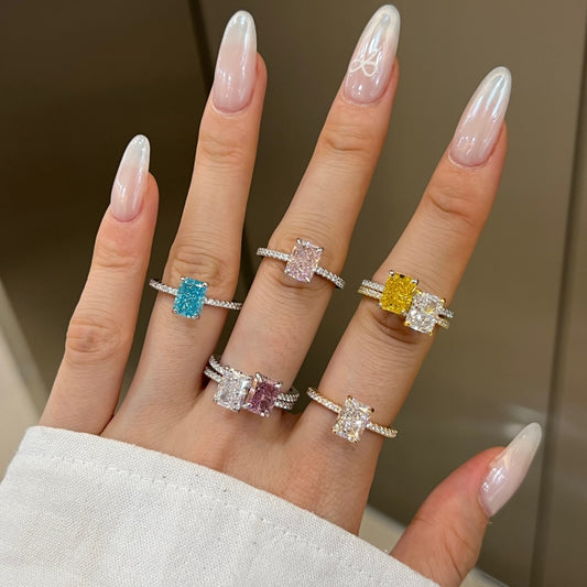 "Golden Glow" Radiant Cut Birthstone Ring 💛✨