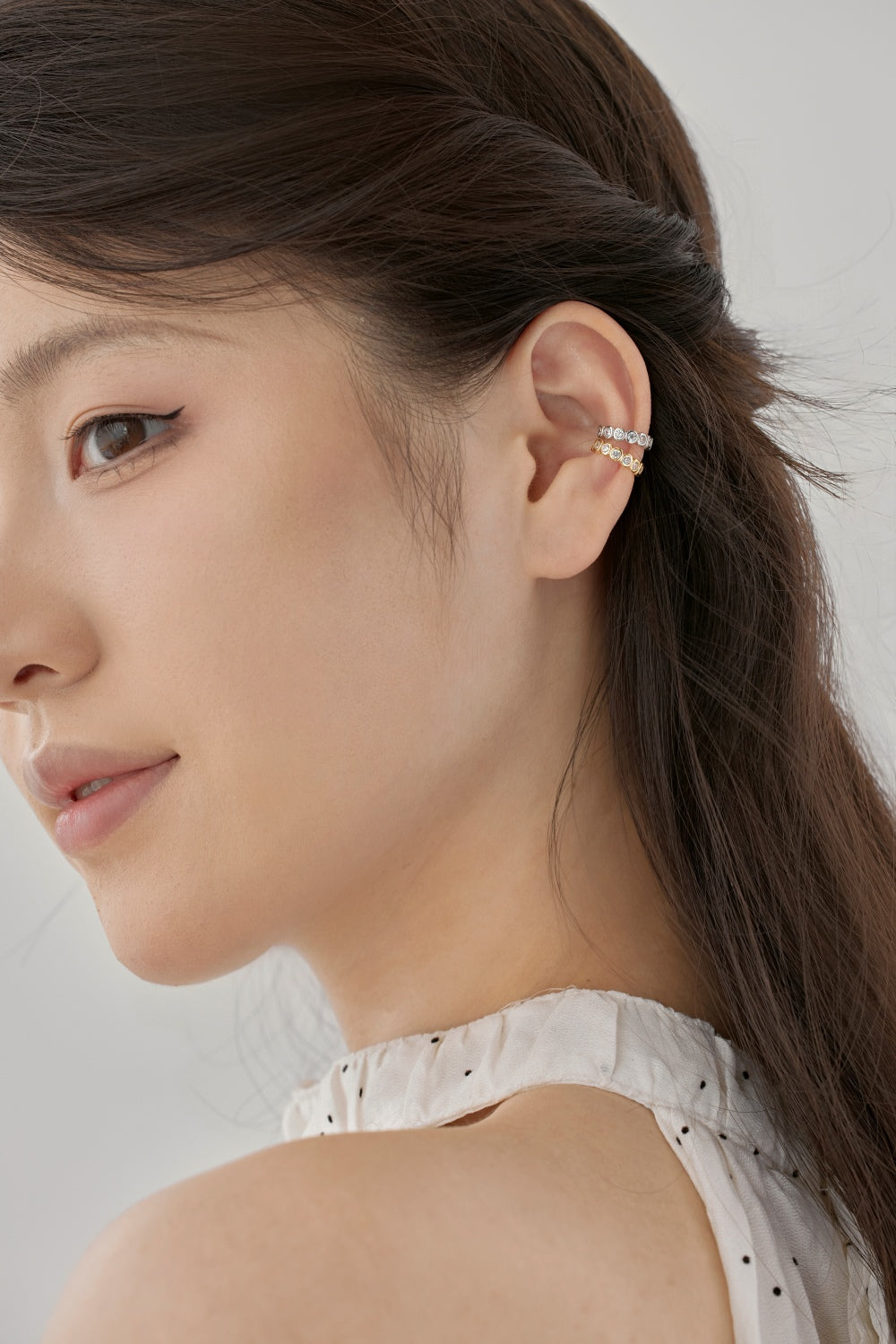 "Luna Bezel" Gold Crystal Ear Cuff ✨