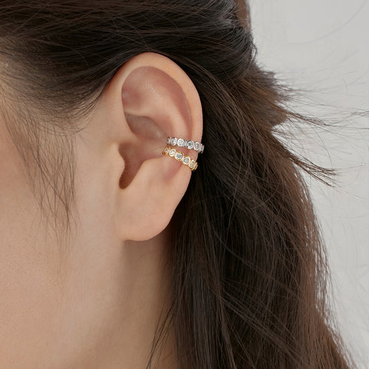 "Luna Bezel" Gold Crystal Ear Cuff ✨