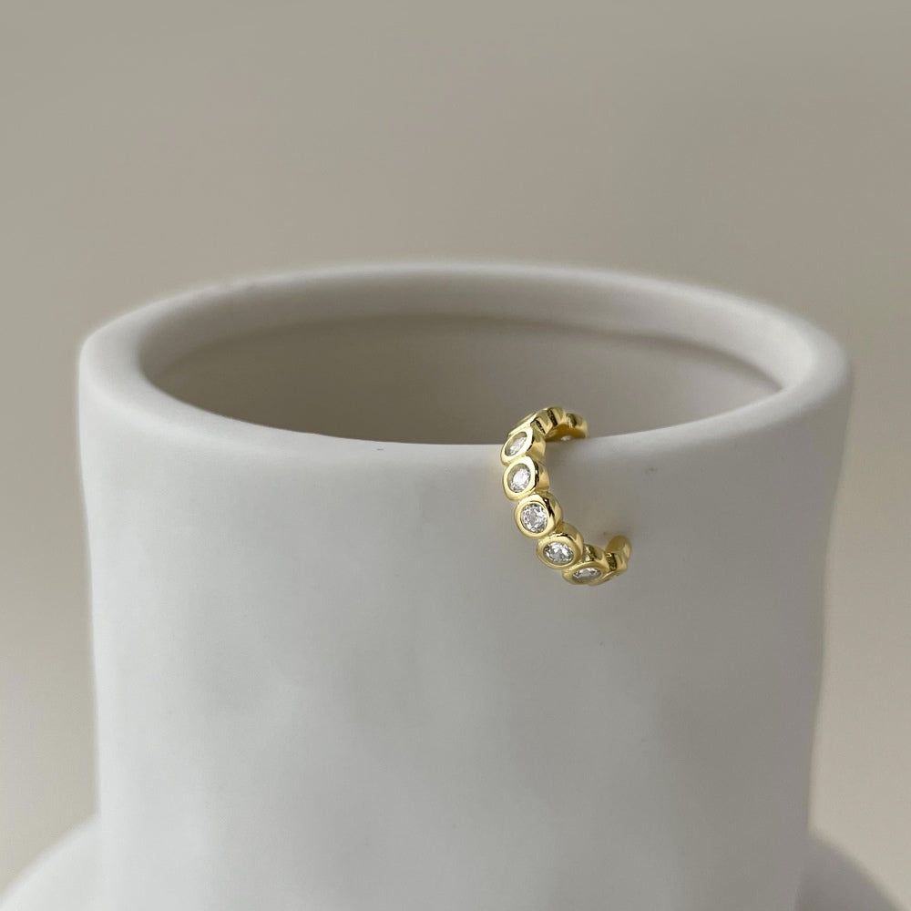 "Luna Bezel" Gold Crystal Ear Cuff ✨