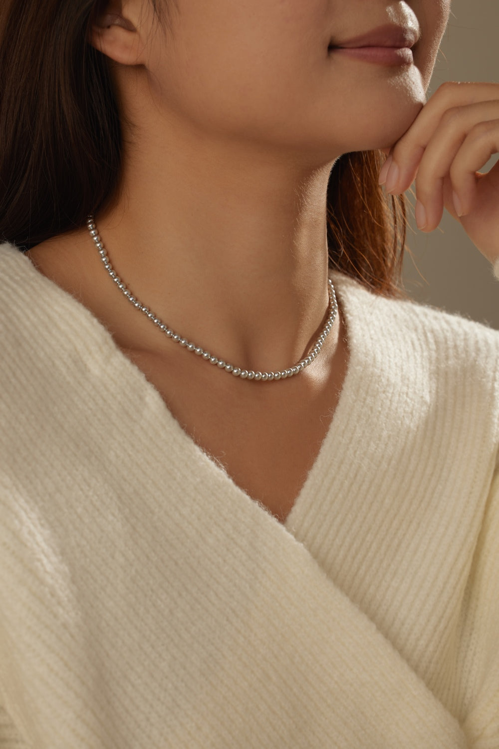 Timeless Pearl Elegance – Double-Strand Choker Necklace