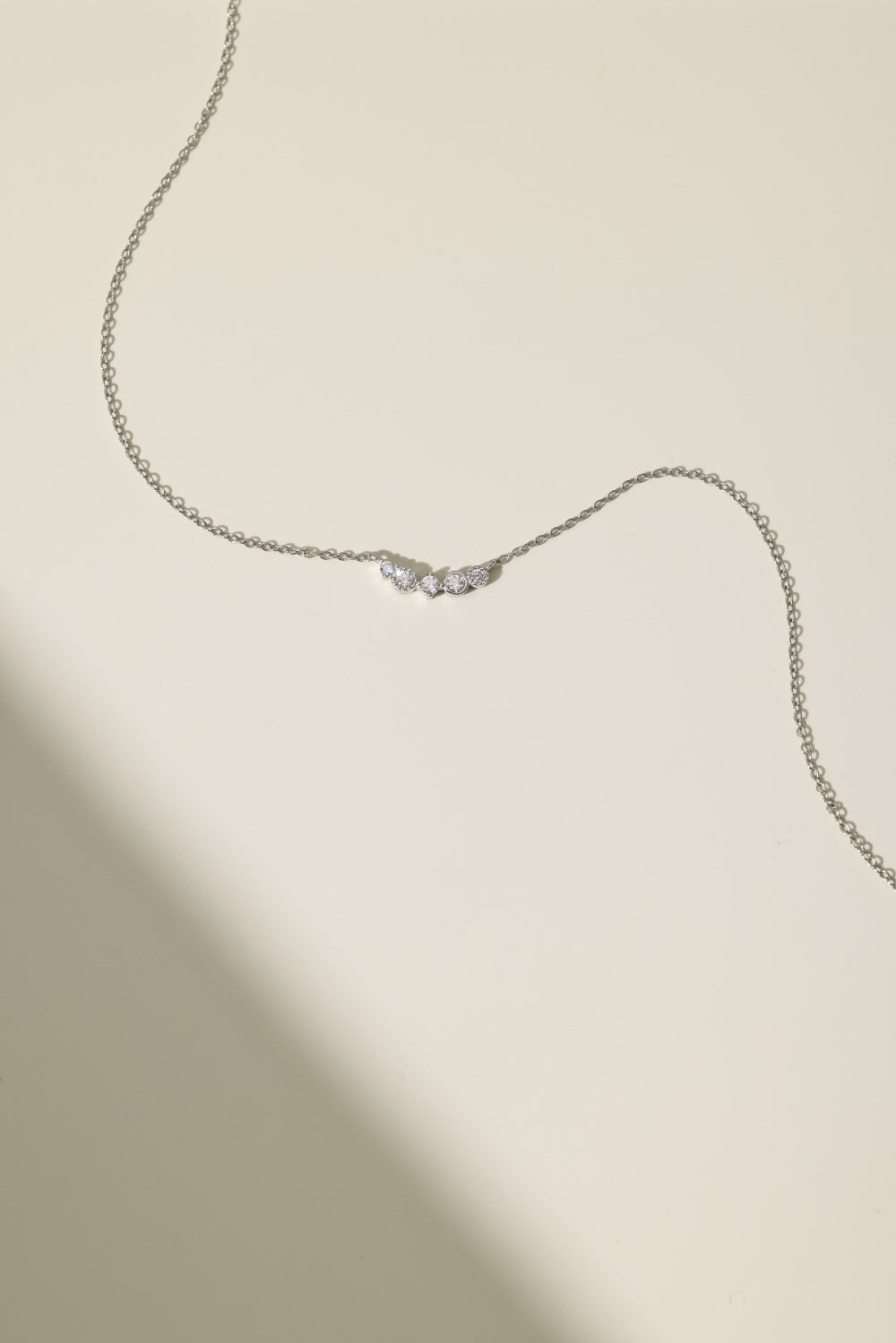 💎✨ Minimalist Five-Stone Sterling Silver Necklace ✨💎