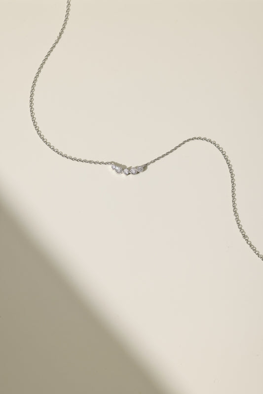 💎✨ Minimalist Five-Stone Sterling Silver Necklace ✨💎