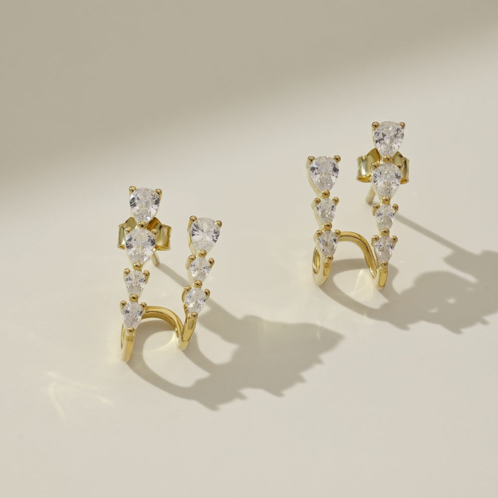 “Starlight Curve” Diamond Illusion Earrings