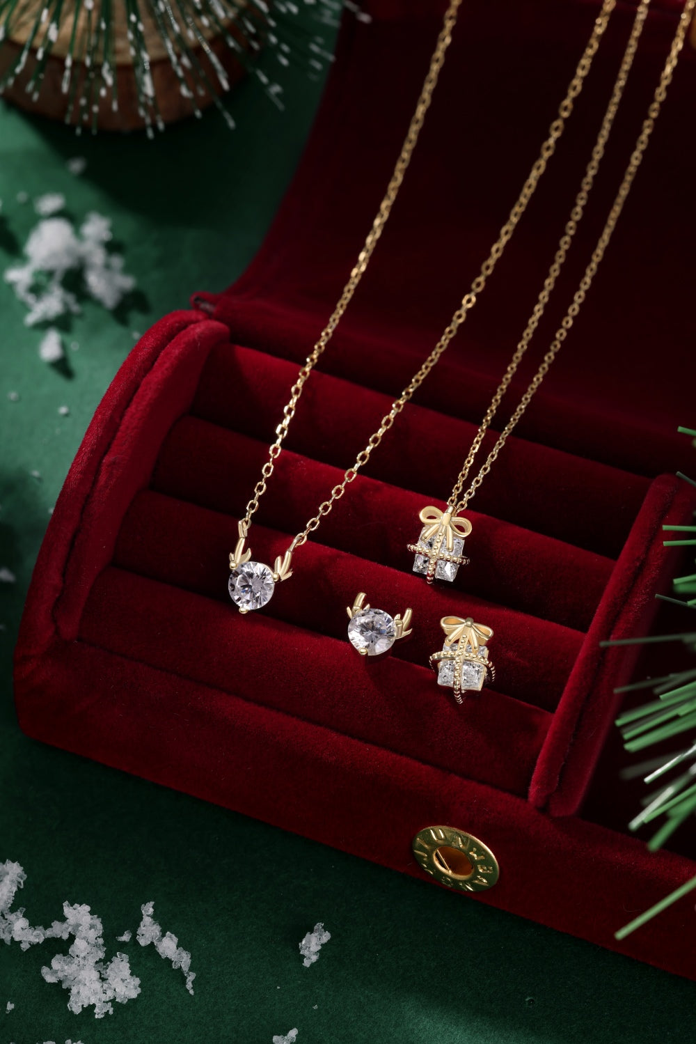 🎁🦌 “Holiday Spark” Reindeer & Gift Stud Earrings ✨🎄