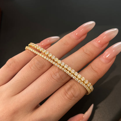 "Golden Hour" Tennis Duo Bracelet in 18K Gold-Plated Shine 🌅💛
