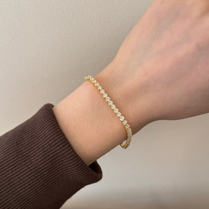"Golden Hour" Tennis Duo Bracelet in 18K Gold-Plated Shine 🌅💛