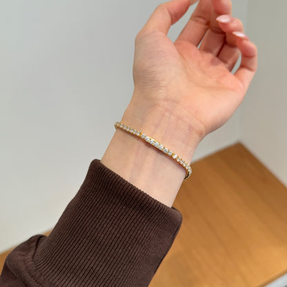 "Golden Hour" Tennis Duo Bracelet in 18K Gold-Plated Shine 🌅💛