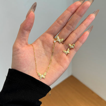 🦋 Golden and Silver Flutter Butterfly Studs