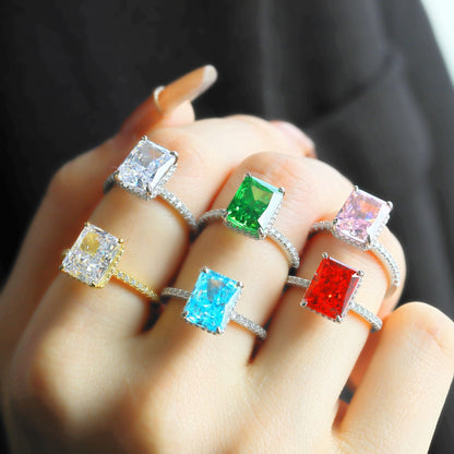 "Scarlet Flame" Radiant-Cut Birthstone Ring 🔥❤️
